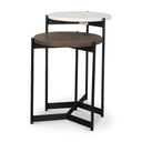 Marble and Wood Nesting Tables