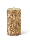 LUMINARA Birch Bark Wax Indoor Pillar Luminara