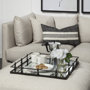 Christa Black Metal Mirrored Base Square Tray