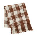 Amber Heritage Check Throw Blanket with Fringe 50x60