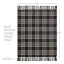 Eston Black Tan Plaid Throw Blanket 50x60 Farmhouse Decor