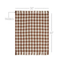 Amber Heritage Check Throw Blanket with Fringe 50x60