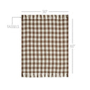 Cocoa Brown Heritage Check Throw Blanket with Fringe 50x60