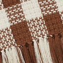 Amber Heritage Check Throw Blanket with Fringe 50x60