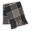 Eston Black Tan Plaid Throw Blanket 50x60 Farmhouse Decor