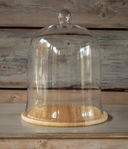 Glass Cloche With Wooden Base