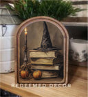 Arch Top Halloween Books Framed Art