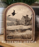 Arch Top Flying Witch Framed Art