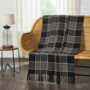 Eston Black Tan Plaid Throw Blanket 50x60 Farmhouse Decor