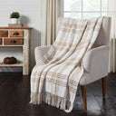 Wheat Plaid Woven Throw Blanket 50x60 Fall Decor