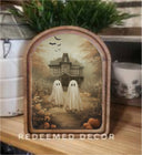 Arch Top Mansion Ghosts Framed Art