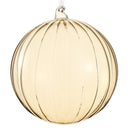 8" CREAM GLASS BALL ORNAMENT