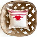 Valentine Love Letter Mini Pillow-Natural/Red Ticking