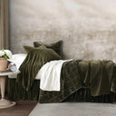 Stella Faux Silk Velvet DOUBLE BOX STITCH Quilt 3 PIECE Set