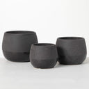 BLACK CERAMIC POT INDIVIDUAL