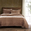Stella Faux Silk Velvet Pintuck Quilt KING