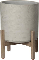 PATIO ROUND STANDING POT - NATURAL STONE