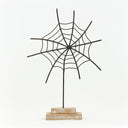 SMALL METAL SPIDER WEB ON STAND
