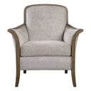 TAUPE CHAIR WITH HARDWOOD FINISH