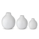 Glossy White Ceramic Grid Vase