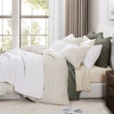 LINEN RAILROAD STRIPE DUVET COVER SET