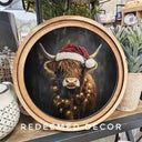 CIRCLE HIGHLAND COW ART