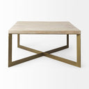Wood and Gold Square Coffee Table