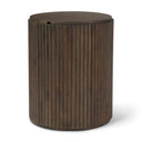 Fluted Dark Wood Side Table
