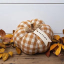 Rust Plaid Pumpkin with Tag