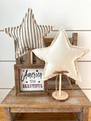 BLUE + WHITE STRIPED STAR