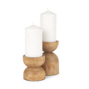 WARMTH WOODEN CANDLE HOLDERS S/2
