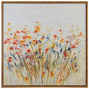 WILDFLOWERS | Abstract Floral Landscape Canvas Art with Natural Frame | 24in X 24in