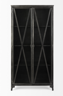 Black Cabinet - Metal w/ Glass
