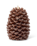 LUMINARA Brown Wax Snowy Pinecone Luminara Indoor