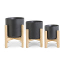 Black Pots Bamboo Stand SMALL