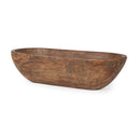 Oblong Medium Brown Reclaimed Wood Bowl