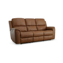 FLEXSTEEL Henry Fabric or Leather Power Reclining Sofa with Power Headrests & Lumbar