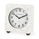 RUSTIC WHITE IRON SQUARE CLOCK