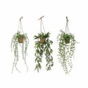Hanging Faux Ivy/Succulent in Paper Mache Pot with Jute Hanger