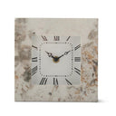 White Brown & Gray Marble Table Clock
