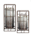 SMOKY GLASS CAGE CANDLEHOLDER-INDIVIDUAL