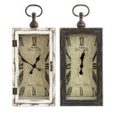 BLACK AND WHITE RECTANGULAR CLOCK