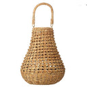 Sea grass handled lantern with glass insert