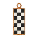 Rectangle Black & White Check Ring Paddle Board