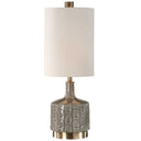 GREY GLAZED TABLE LAMP