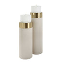 WESSEX CANDLEHOLDERS, WHITE, S/2
