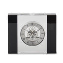 Black & Clear Crystal Glass Table Clock