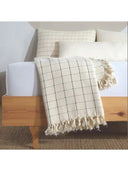 Cream Checkered Throw