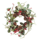 14" MIXED EUCALYPTUS AND PINE MINI WREATH-CANDLE RING