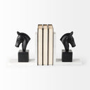 MARBLE HORSE BOOKENDS